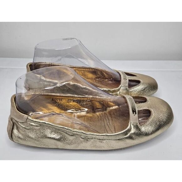 Santoni Women's Gold‎ Metallic Ballet Flats Italy Size 36 EU Size 5.5 US - Picture 1 of 11